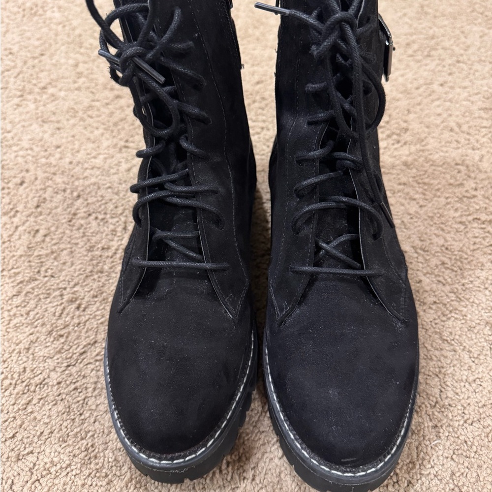 Black Lace-Up Boots